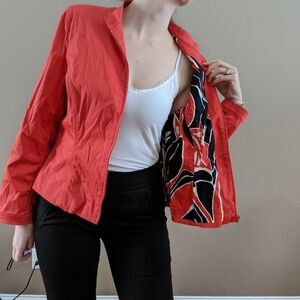 Nine and Company Orange Zip up Lightweight jacket